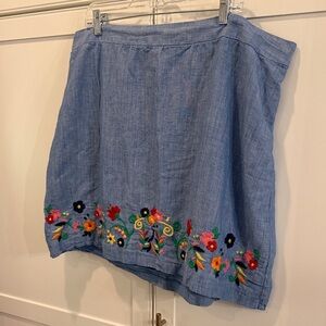 Talbots Flower Embroidered Skirt